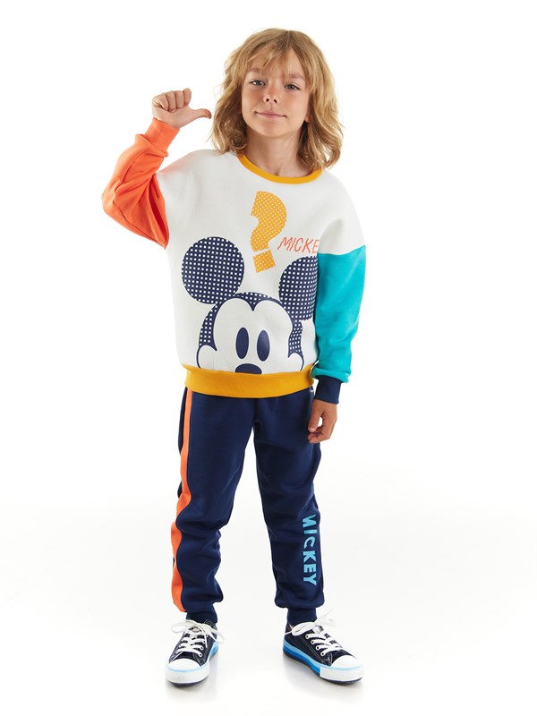 Mickey Mouse Lisanslı Çocuk Renk Bloklu Eşofman Takım 20138
