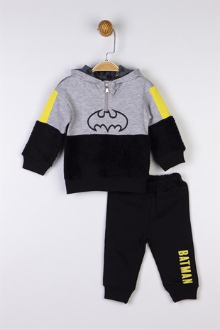 Batman Lisanslı Erkek Bebek Kapüşonlu Eşofman Takım 19942