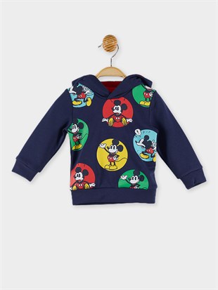 Mickey Mouse Lisanslı Bebek Kapüşonlu Sweatshirt  19963