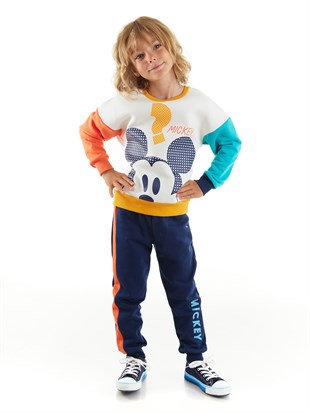 Mickey Mouse Lisanslı Çocuk Renk Bloklu Eşofman Takım 20138
