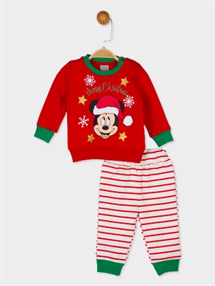 Mickey Mouse Lisanslı Erkek Bebek Sweatshirt ve Pantolon 2'li Takım 19977