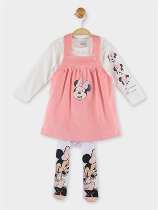 Minnie Mouse Lisanslı Bebek Elbise Takım ve Külotlu Çorap 19988