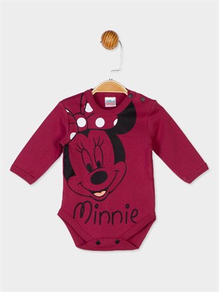 Minnie Mouse Lisanslı Kız Bebek Basklı Uzun Kol Body 20579