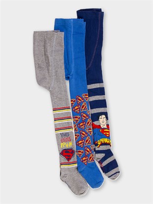 Superman Lisanslı Erkek Çocuk Külotlu Çorap 20512